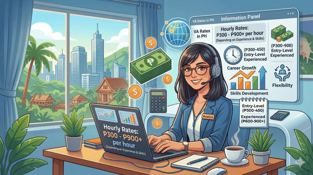average hourly rate for virtual assistants in the philippines